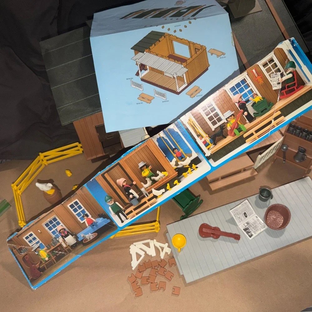Playmobil 3769 Farmhouse Homestead 1987 No Figures - Many Rare Pieces!